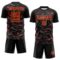 Custom Black Red Old Gold-Steel Gray Cyber Mecha E-sport Geometric Shards Spike Sublimation Soccer Uniform Jersey