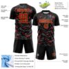 Custom Black Red Old Gold-Steel Gray Cyber Mecha E-sport Geometric Shards Spike Sublimation Soccer Uniform Jersey