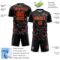Custom Black Red Old Gold-Steel Gray Cyber Mecha E-sport Geometric Shards Spike Sublimation Soccer Uniform Jersey