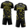 Custom Black Light Yellow-Steel Gray Cyber Mecha E-sport Geometric Shards Spike Sublimation Soccer Uniform Jersey