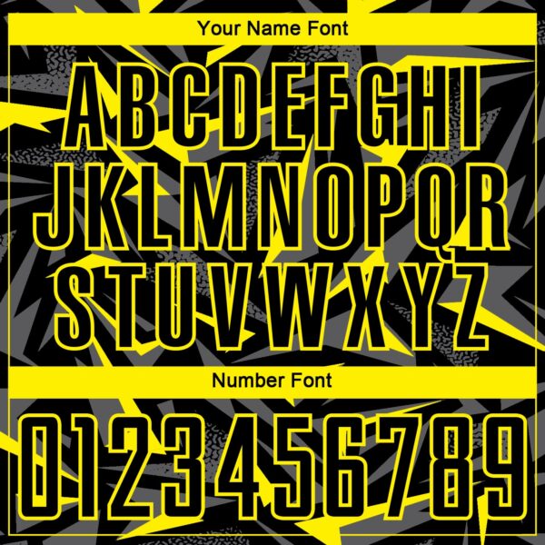 Custom Black Light Yellow-Steel Gray Cyber Mecha E-sport Geometric Shards Spike Sublimation Soccer Uniform Jersey