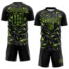 Custom Black Neon Green-Steel Gray Cyber Mecha E-sport Geometric Shards Spike Sublimation Soccer Uniform Jersey