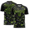 Custom Black Neon Green-Steel Gray Cyber Mecha E-sport Geometric Shards Spike Sublimation Soccer Uniform Jersey