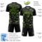 Custom Black Neon Green-Steel Gray Cyber Mecha E-sport Geometric Shards Spike Sublimation Soccer Uniform Jersey