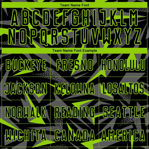 Custom Black Neon Green-Steel Gray Cyber Mecha E-sport Geometric Shards Spike Sublimation Soccer Uniform Jersey