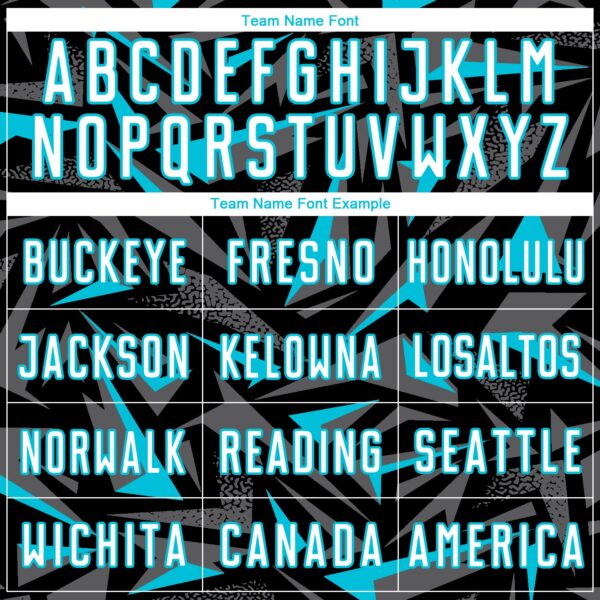 Custom Black White Lakes Blue-Steel Gray Cyber Mecha E-sport Geometric Shards Spike Sublimation Soccer Uniform Jersey