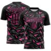 Custom Black Pink-Steel Gray Cyber Mecha E-sport Geometric Shards Spike Sublimation Soccer Uniform Jersey