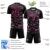 Custom Black Pink-Steel Gray Cyber Mecha E-sport Geometric Shards Spike Sublimation Soccer Uniform Jersey