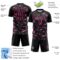 Custom Black Pink-Steel Gray Cyber Mecha E-sport Geometric Shards Spike Sublimation Soccer Uniform Jersey
