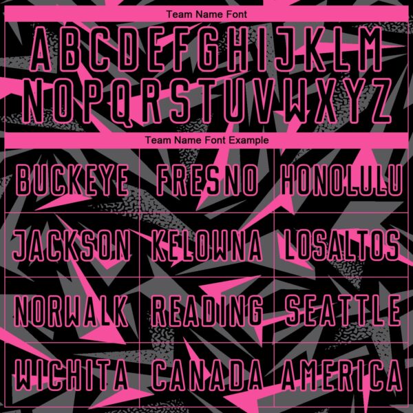 Custom Black Pink-Steel Gray Cyber Mecha E-sport Geometric Shards Spike Sublimation Soccer Uniform Jersey