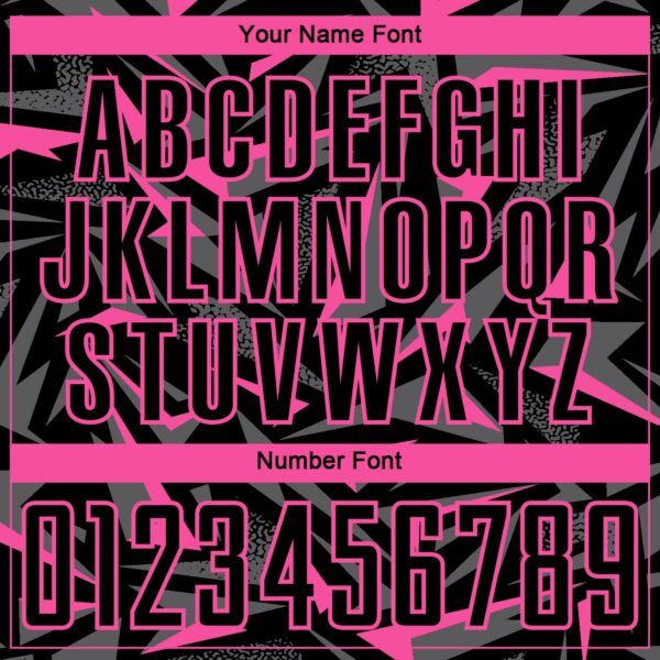 Custom Black Pink-Steel Gray Cyber Mecha E-sport Geometric Shards Spike Sublimation Soccer Uniform Jersey