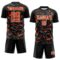 Custom Black Orange Steel Gray-White Cyber Mecha E-sport Geometric Shards Spike Sublimation Soccer Uniform Jersey