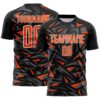 Custom Black Orange Steel Gray-White Cyber Mecha E-sport Geometric Shards Spike Sublimation Soccer Uniform Jersey