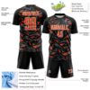 Custom Black Orange Steel Gray-White Cyber Mecha E-sport Geometric Shards Spike Sublimation Soccer Uniform Jersey