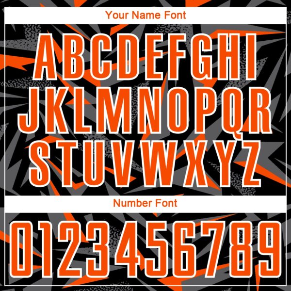 Custom Black Orange Steel Gray-White Cyber Mecha E-sport Geometric Shards Spike Sublimation Soccer Uniform Jersey