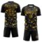 Custom Black Gold-Steel Gray Cyber Mecha E-sport Geometric Shards Spike Sublimation Soccer Uniform Jersey
