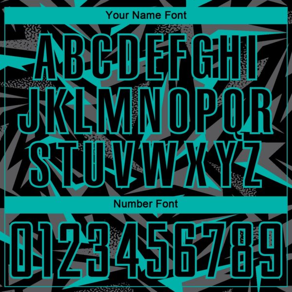 Custom Black Aqua-Steel Gray Cyber Mecha E-sport Geometric Shards Spike Sublimation Soccer Uniform Jersey