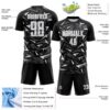 Custom Black White Steel Gray-Gray Cyber Mecha E-sport Geometric Shards Spike Sublimation Soccer Uniform Jersey