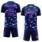 Custom Navy Thunder Blue Pink-White Cyber Mecha E-sport Geometric Shards Spike Sublimation Soccer Uniform Jersey
