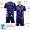 Custom Navy Thunder Blue Pink-White Cyber Mecha E-sport Geometric Shards Spike Sublimation Soccer Uniform Jersey