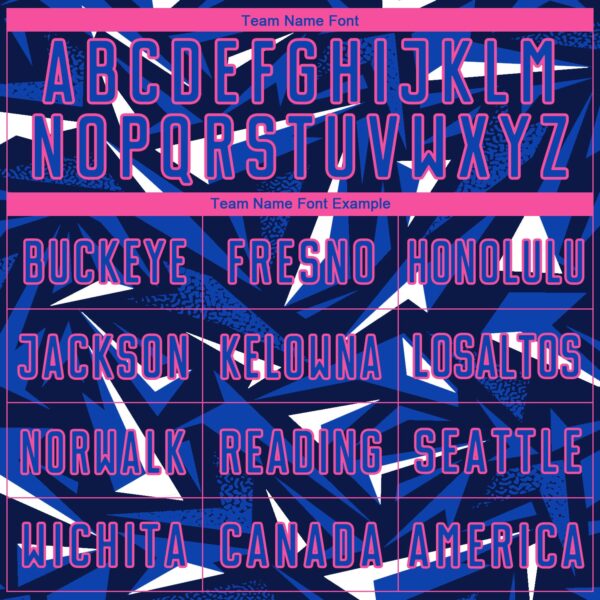 Custom Navy Thunder Blue Pink-White Cyber Mecha E-sport Geometric Shards Spike Sublimation Soccer Uniform Jersey