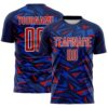 Custom Navy Red Thunder Blue-White Cyber Mecha E-sport Geometric Shards Spike Sublimation Soccer Uniform Jersey