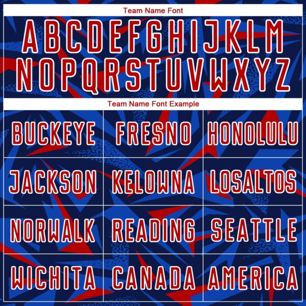 Custom Navy Red Thunder Blue-White Cyber Mecha E-sport Geometric Shards Spike Sublimation Soccer Uniform Jersey