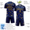 Custom Navy Gold-Thunder Blue Cyber Mecha E-sport Geometric Shards Spike Sublimation Soccer Uniform Jersey