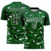 Custom Green Grass Green-White Cyber Mecha E-sport Geometric Shards Spike Sublimation Soccer Uniform Jersey