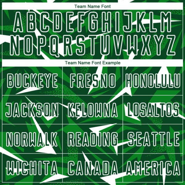 Custom Green Grass Green-White Cyber Mecha E-sport Geometric Shards Spike Sublimation Soccer Uniform Jersey