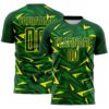 Custom Green Light Yellow-Grass Green Cyber Mecha E-sport Geometric Shards Spike Sublimation Soccer Uniform Jersey