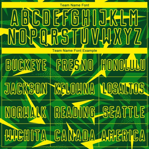 Custom Green Light Yellow-Grass Green Cyber Mecha E-sport Geometric Shards Spike Sublimation Soccer Uniform Jersey