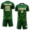 Custom Green White Old Gold-Grass Green Cyber Mecha E-sport Geometric Shards Spike Sublimation Soccer Uniform Jersey