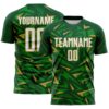 Custom Green White Old Gold-Grass Green Cyber Mecha E-sport Geometric Shards Spike Sublimation Soccer Uniform Jersey