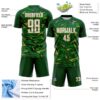 Custom Green White Old Gold-Grass Green Cyber Mecha E-sport Geometric Shards Spike Sublimation Soccer Uniform Jersey