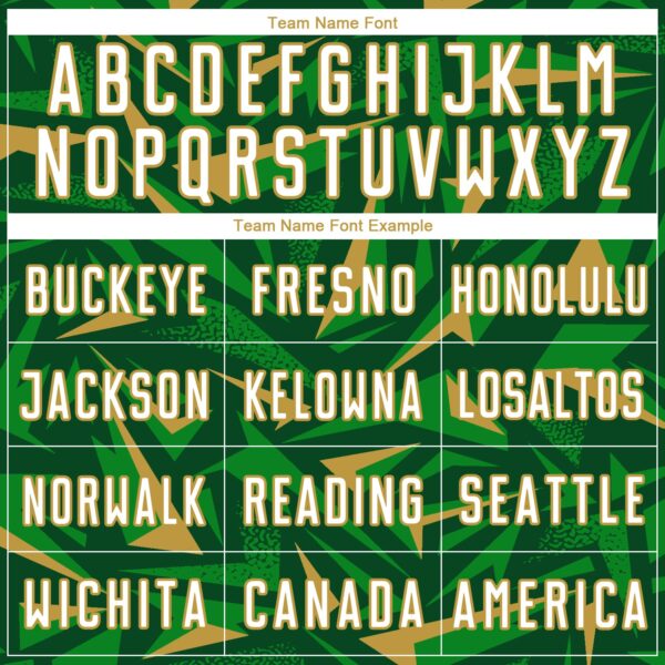 Custom Green White Old Gold-Grass Green Cyber Mecha E-sport Geometric Shards Spike Sublimation Soccer Uniform Jersey