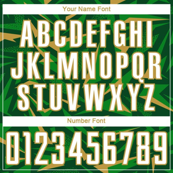 Custom Green White Old Gold-Grass Green Cyber Mecha E-sport Geometric Shards Spike Sublimation Soccer Uniform Jersey