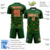 Custom Green Orange Grass Green-White Cyber Mecha E-sport Geometric Shards Spike Sublimation Soccer Uniform Jersey