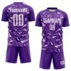 Custom Purple White-Medium Purple Cyber Mecha E-sport Geometric Shards Spike Sublimation Soccer Uniform Jersey