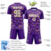 Custom Purple White Old Gold-Medium Purple Cyber Mecha E-sport Geometric Shards Spike Sublimation Soccer Uniform Jersey