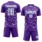Custom Purple White Light Blue-Medium Purple Cyber Mecha E-sport Geometric Shards Spike Sublimation Soccer Uniform Jersey