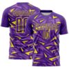 Custom Purple Light Yellow-Medium Purple Cyber Mecha E-sport Geometric Shards Spike Sublimation Soccer Uniform Jersey