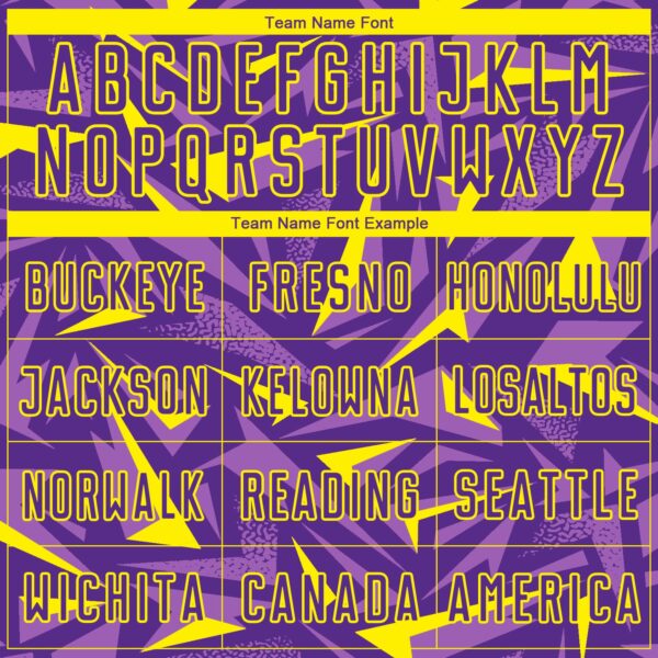 Custom Purple Light Yellow-Medium Purple Cyber Mecha E-sport Geometric Shards Spike Sublimation Soccer Uniform Jersey