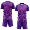 Custom Purple Pink-Medium Purple Cyber Mecha E-sport Geometric Shards Spike Sublimation Soccer Uniform Jersey