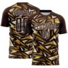 Custom Brown Old Gold-White Cyber Mecha E-sport Geometric Shards Spike Sublimation Soccer Uniform Jersey