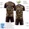 Custom Brown Old Gold-White Cyber Mecha E-sport Geometric Shards Spike Sublimation Soccer Uniform Jersey