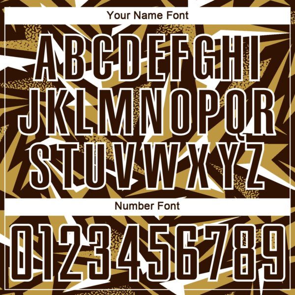 Custom Brown Old Gold-White Cyber Mecha E-sport Geometric Shards Spike Sublimation Soccer Uniform Jersey