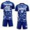 Custom Royal White-Light Blue Cyber Mecha E-sport Geometric Shards Spike Sublimation Soccer Uniform Jersey