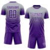 Custom Gray Purple-White Fade Fashion Sublimation Soccer Uniform Jersey