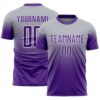 Custom Gray Purple-White Fade Fashion Sublimation Soccer Uniform Jersey